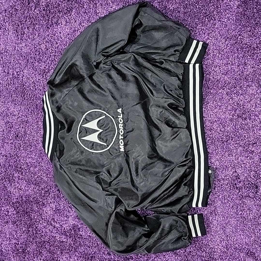 Vintage Satin Motorola Embroidered Logo Army Joint Stars Motorola Patch Jacket Vintage Satin Motorola Embroidered Logo Army Joint Stars Motorola Patch Jacket
